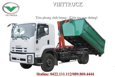 xe chở rác thùng rời ( hooklift) 10 khối (10m3) ISUZU FVR34L
