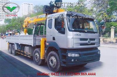 Xe tải chenglong 4 chân (8x4) gắn cẩu soosan 10 tấn SCS1015LS
