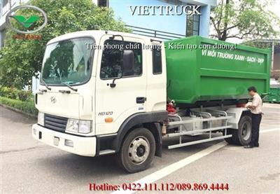Xe chở rác thùng rời (hooklift) 10 khối (10m3) Hyundai Hd120